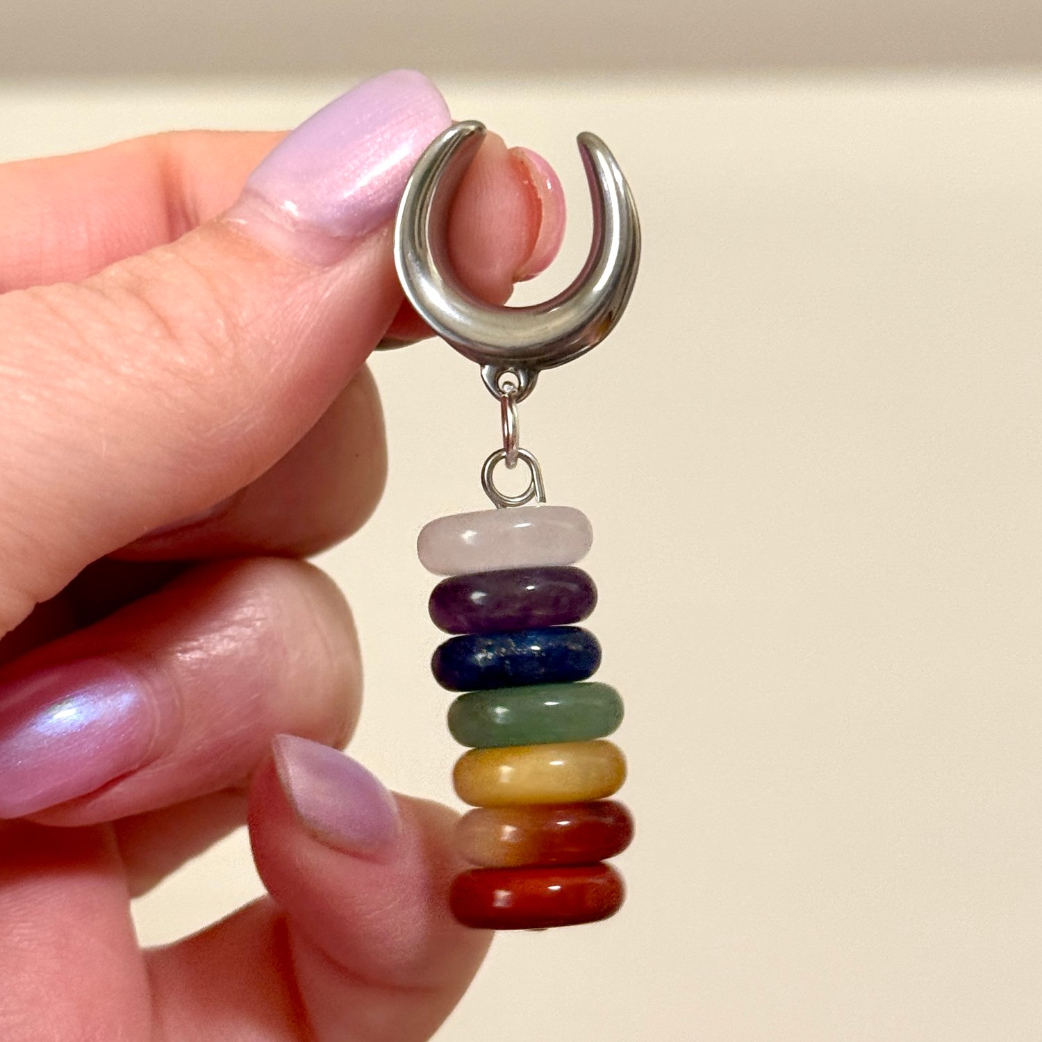 Image of Chakra Stone Saddles (sizes 2g-2")