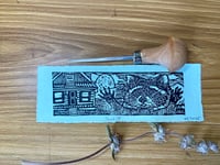 Image 1 of Paws up Raccoon Lino Cut Print 