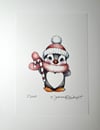 Retro Penguin Sketch Print - Numbered & Signed