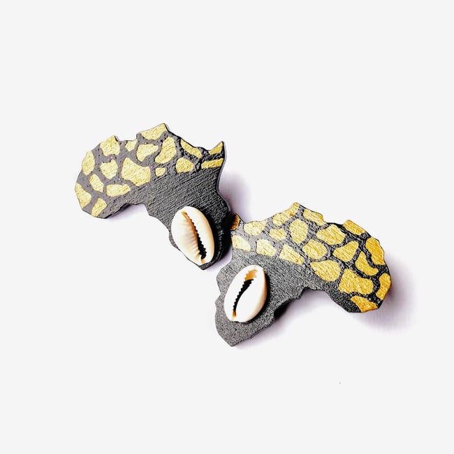 Gold Africa Large Statement Stud