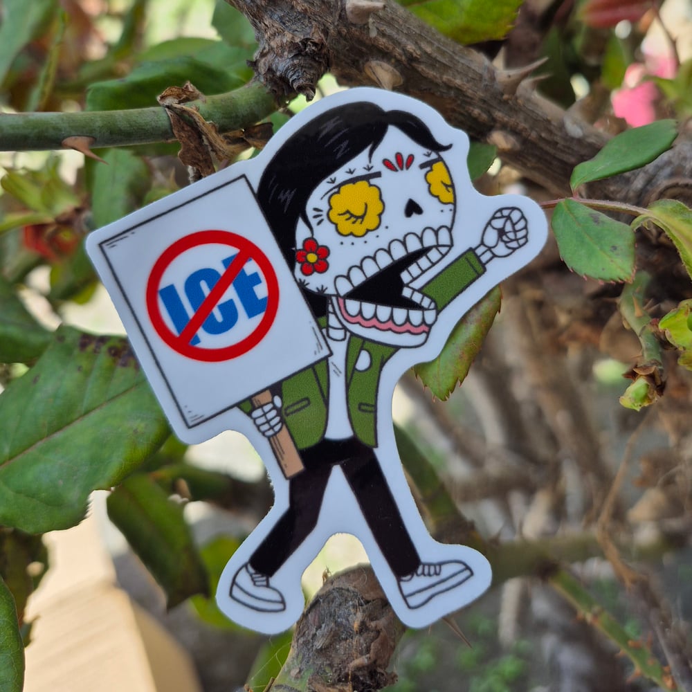 Protest Calavera: No ICE Vinyl Sticker