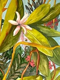 Image 4 of Tropical foilage - original fine art watercolor painting  