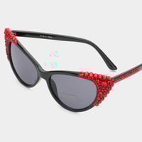 Image 4 of Rhinestone Cat-Eye Sunglasses | Glam Oversized Shades | GlamFind