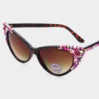 Image 6 of Rhinestone Cat-Eye Sunglasses | Glam Oversized Shades | GlamFind