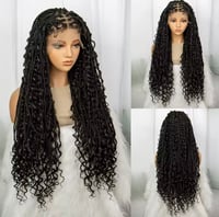 Image 3 of Synthetic Boho 32 inch Braided wigs for black woman with lace front and baby hair.