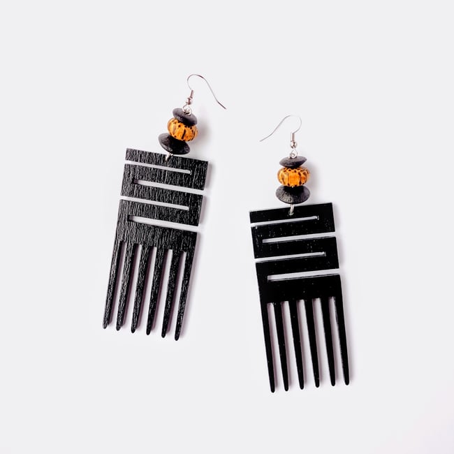 Mumba " Adinkra" Wood Earrings 