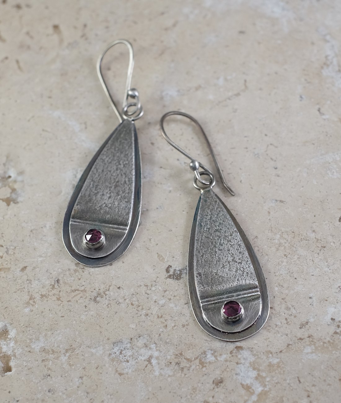 Image of Rhodolite Garnet & Sterling Silver Earrings
