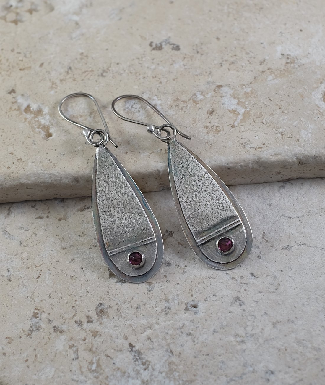 Image of Rhodolite Garnet & Sterling Silver Earrings