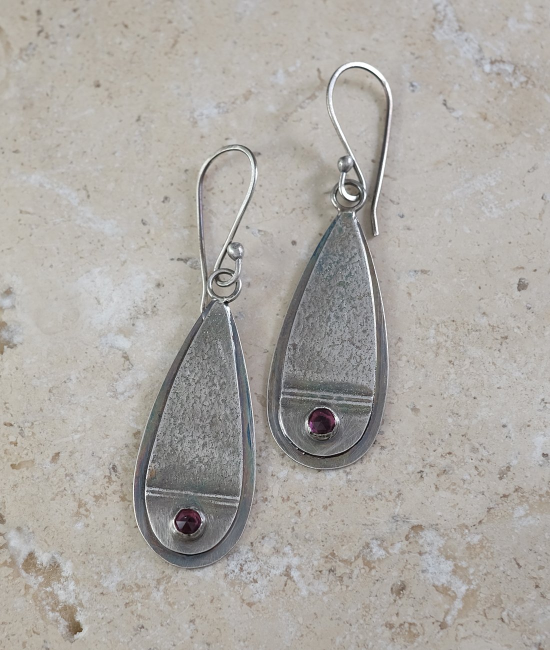 Image of Rhodolite Garnet & Sterling Silver Earrings