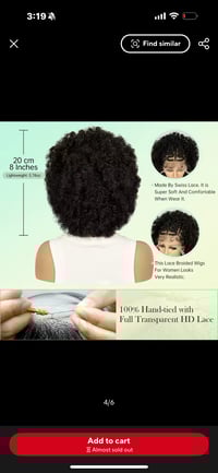Image 3 of Cornrow braided wigs-Transparent full lace synthetic hair for Black woman’s with baby hair.