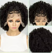 Image 2 of Cornrow braided wigs-Transparent full lace synthetic hair for Black woman’s with baby hair.