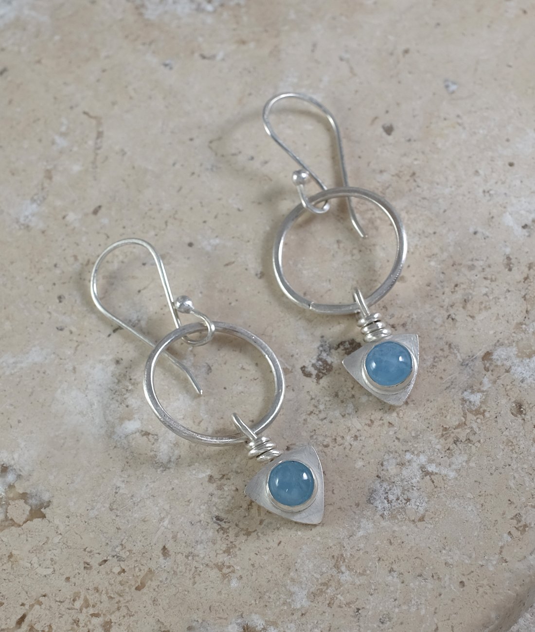 Image of Aquamarine and Sterling Earrings