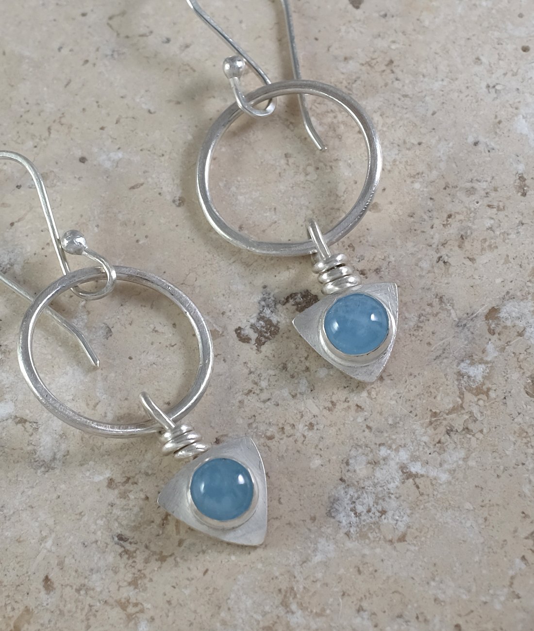 Image of Aquamarine and Sterling Earrings