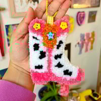 Image 1 of Button Bootie Tufted Bag Charm