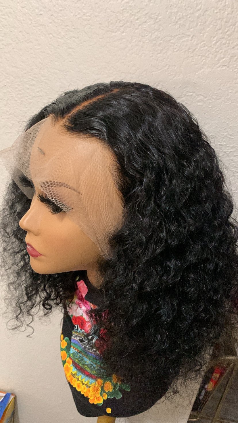 Image of 14 Inch HD Deep Wave Lace Frontal Wig