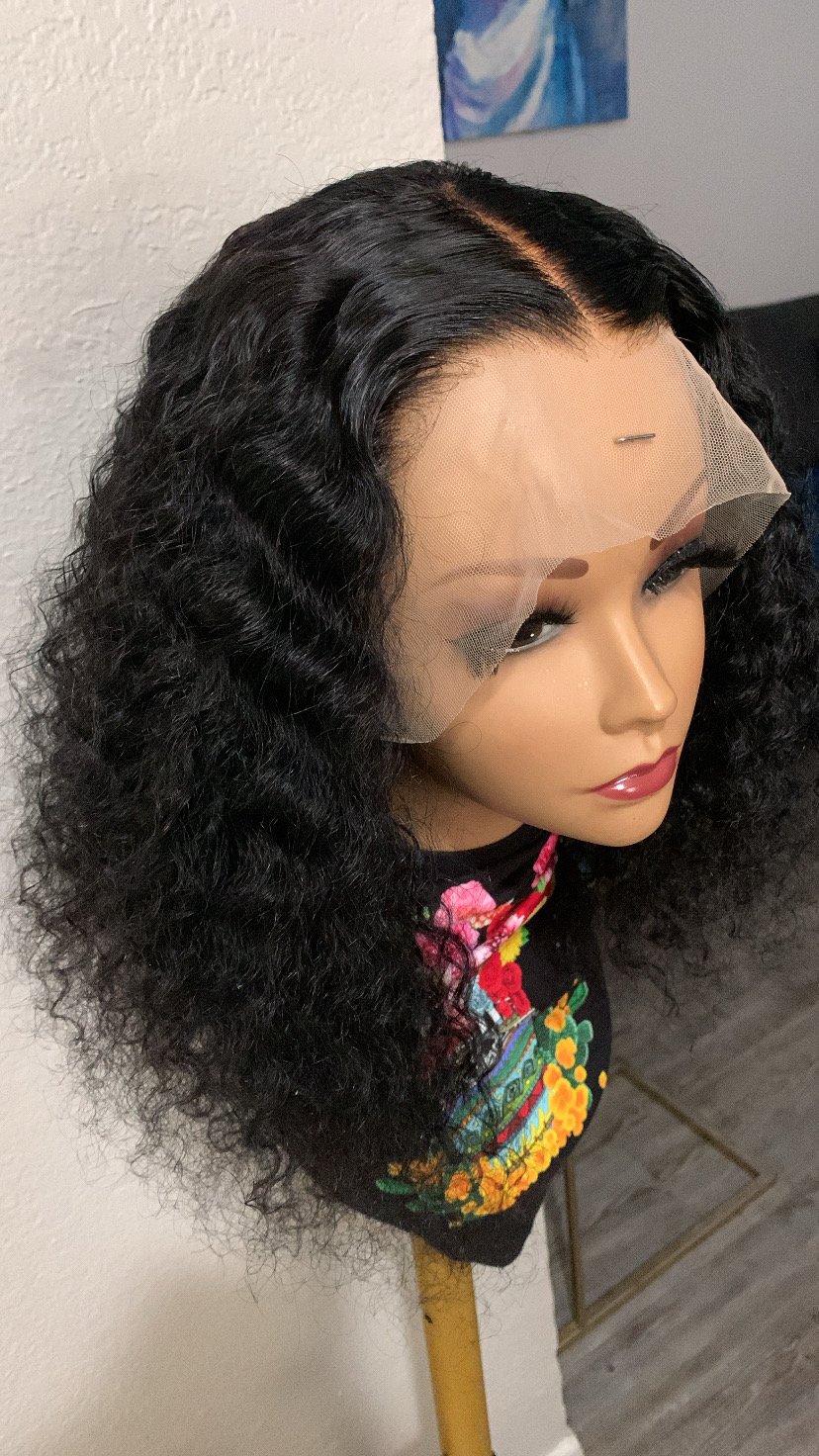 Image of 14 Inch HD Deep Wave Lace Frontal Wig