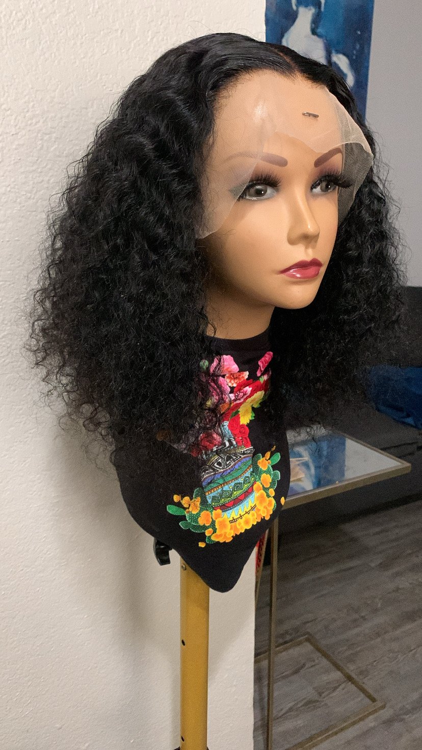 Image of 14 Inch HD Deep Wave Lace Frontal Wig