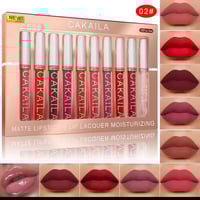 Image 2 of 10pcs/set Nude Lip Gloss Matte Velvet Lipstick Waterproof Long-lasting  Liquid Lipstick .