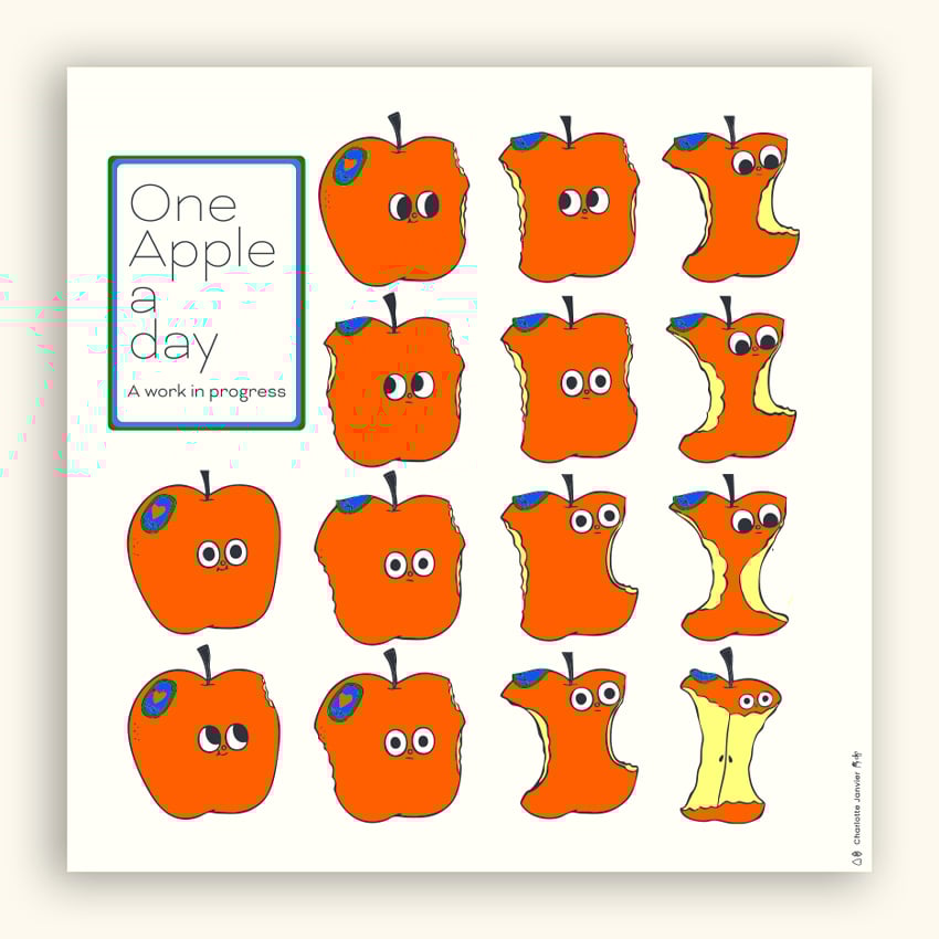Image of 40x40 - ONE APPLE A DAY, A WORK IN PROGRESS