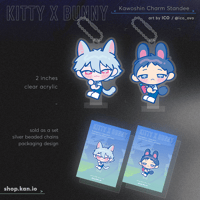Image 2 of Kitty & Bunny - Kawoshin Charm Standee / eva