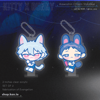 Image 1 of Kitty & Bunny - Kawoshin Charm Standee / eva