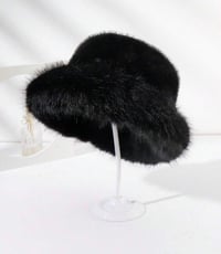 Image 3 of 1pc Faux Fox  Bucket Hat, Faux Mink Trimmed, Warm & Fashionable 