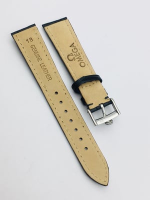 Image of 19mm/18mm CROC PADDED MENS LEATHER STRAP FOR OMEGA WATCH.BLACK.TOP QUALITY.HEAVY DUTY.