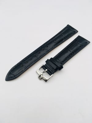 Image of 19mm/18mm CROC PADDED MENS LEATHER STRAP FOR OMEGA WATCH.BLACK.TOP QUALITY.HEAVY DUTY.