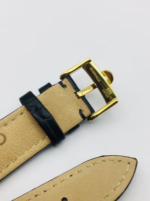 Image of 18mm/19mm BLACK CROC PADDED MEN STRAP FOR OMEGA WATCH.TOP QUALITY.HEAVY DUTY. LEATHER 
