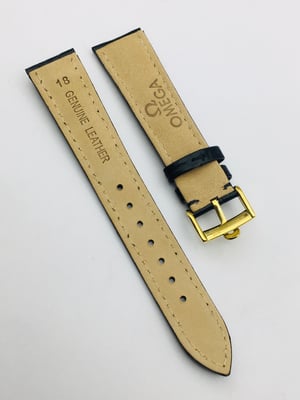 Image of 18mm/19mm BLACK CROC PADDED MEN STRAP FOR OMEGA WATCH.TOP QUALITY.HEAVY DUTY. LEATHER 