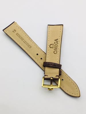 Image of  18mm/19mm BROWN CROC PADDED MEN STRAP FOR OMEGA WATCH.TOP QUALITY.HEAVY DUTY. LEATHER