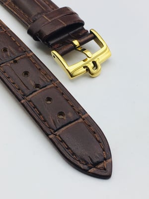 Image of  18mm/19mm BROWN CROC PADDED MEN STRAP FOR OMEGA WATCH.TOP QUALITY.HEAVY DUTY. LEATHER