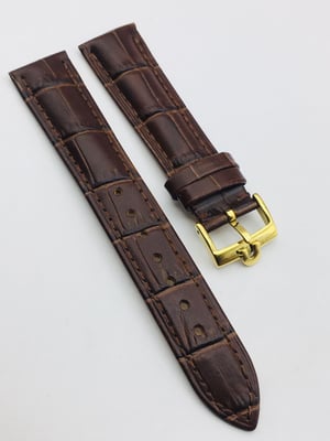 Image of  18mm/19mm BROWN CROC PADDED MEN STRAP FOR OMEGA WATCH.TOP QUALITY.HEAVY DUTY. LEATHER