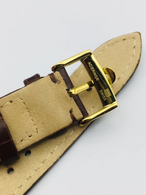 Image of  18mm/19mm BROWN CROC PADDED MEN STRAP FOR OMEGA WATCH.TOP QUALITY.HEAVY DUTY. LEATHER