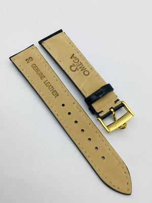 Image of 20MM BLACK CROC PADDED MEN STRAP FOR OMEGA WATCH.TOP QUALITY.HEAVY DUTY. LEATHER
