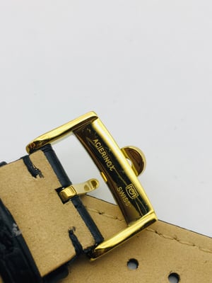 Image of 20MM BLACK CROC PADDED MEN STRAP FOR OMEGA WATCH.TOP QUALITY.HEAVY DUTY. LEATHER