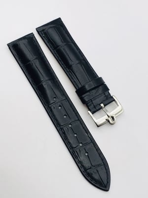 Image of  20MM BLACK CROC PADDED MEN STRAP FOR OMEGA WATCH.TOP QUALITY.HEAVY DUTY. LEATHER
