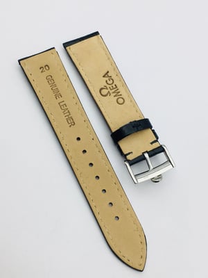 Image of  20MM BLACK CROC PADDED MEN STRAP FOR OMEGA WATCH.TOP QUALITY.HEAVY DUTY. LEATHER