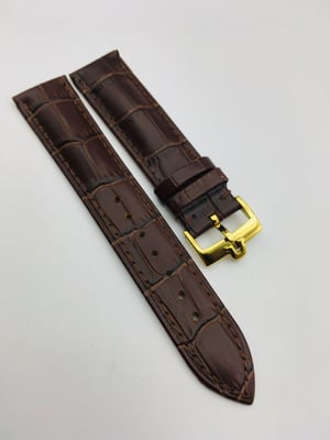 Image of 20MM BROWN CROC PADDED MEN STRAP FOR OMEGA WATCH.TOP QUALITY.HEAVY DUTY. LEATHER