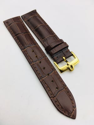 Image of 20MM BROWN CROC PADDED MEN STRAP FOR OMEGA WATCH.TOP QUALITY.HEAVY DUTY. LEATHER