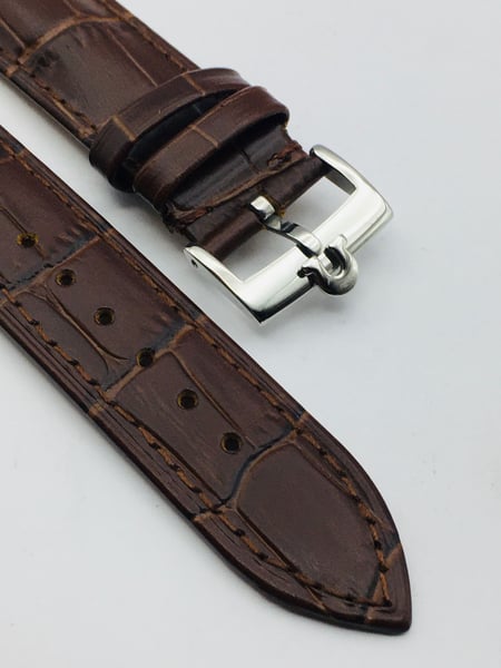 Image of 20MM BROWN CROC PADDED MENS STRAP FOR OMEGA WATCH.TOP QUALITY.HEAVY DUTY. LEATHER