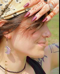 Image 4 of Lavender Crescent Moon Earrings