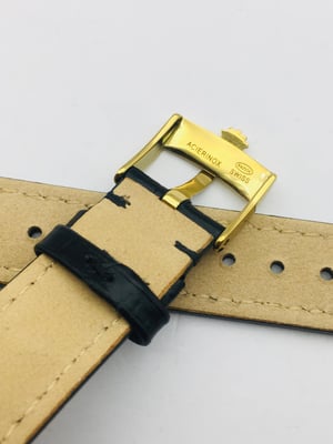 Image of ROLEX top quality 18mm/19mm genuine leather gents watch strap band Gold Plated buckle,daytona,