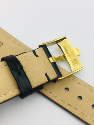 Image of ROLEX top quality 18mm/19mm genuine leather gents watch strap band Gold Plated buckle,daytona,