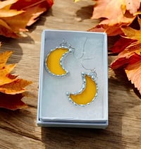 Image 1 of Yellow Crescent Moon Earrings
