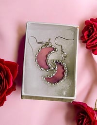 Pinkish purple Crescent Moon Earrings