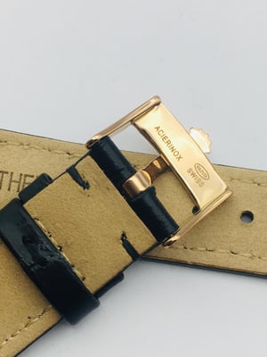 Image of ROLEX top quality 18mm/19mm genuine leather mens watch strap band Rose Glod buckle,daytona