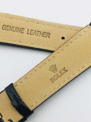 Image of ROLEX top quality 20mm genuine leather mens watch strap band Rose Glod buckle,daytona