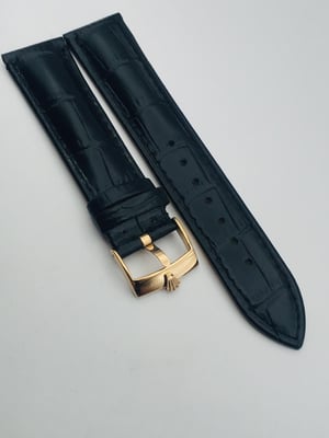 Image of ROLEX top quality 20mm genuine leather mens watch strap band Rose Glod buckle,daytona