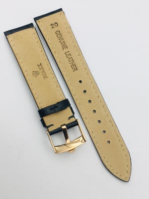 Image of ROLEX top quality 20mm genuine leather mens watch strap band Rose Glod buckle,daytona